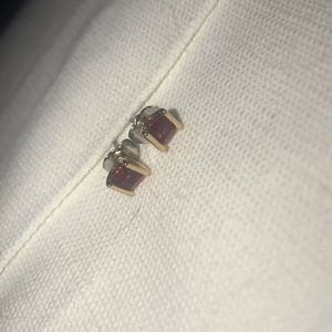 Red and gold earring studs